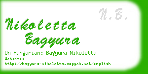 nikoletta bagyura business card